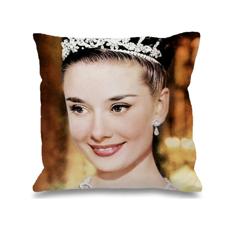 Audrey Hepburn Kissen Stuhlkissen Heim und Dekoration Doppelbettwäsche Kissenbezug Dekor 40x40 Kissenbezüge Dekorative Hülle