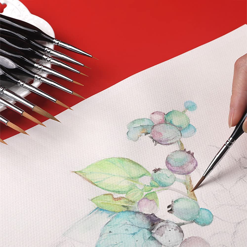 Pędzle artystyczne malarskie precyzyjne do szczegółów 11 sztuk