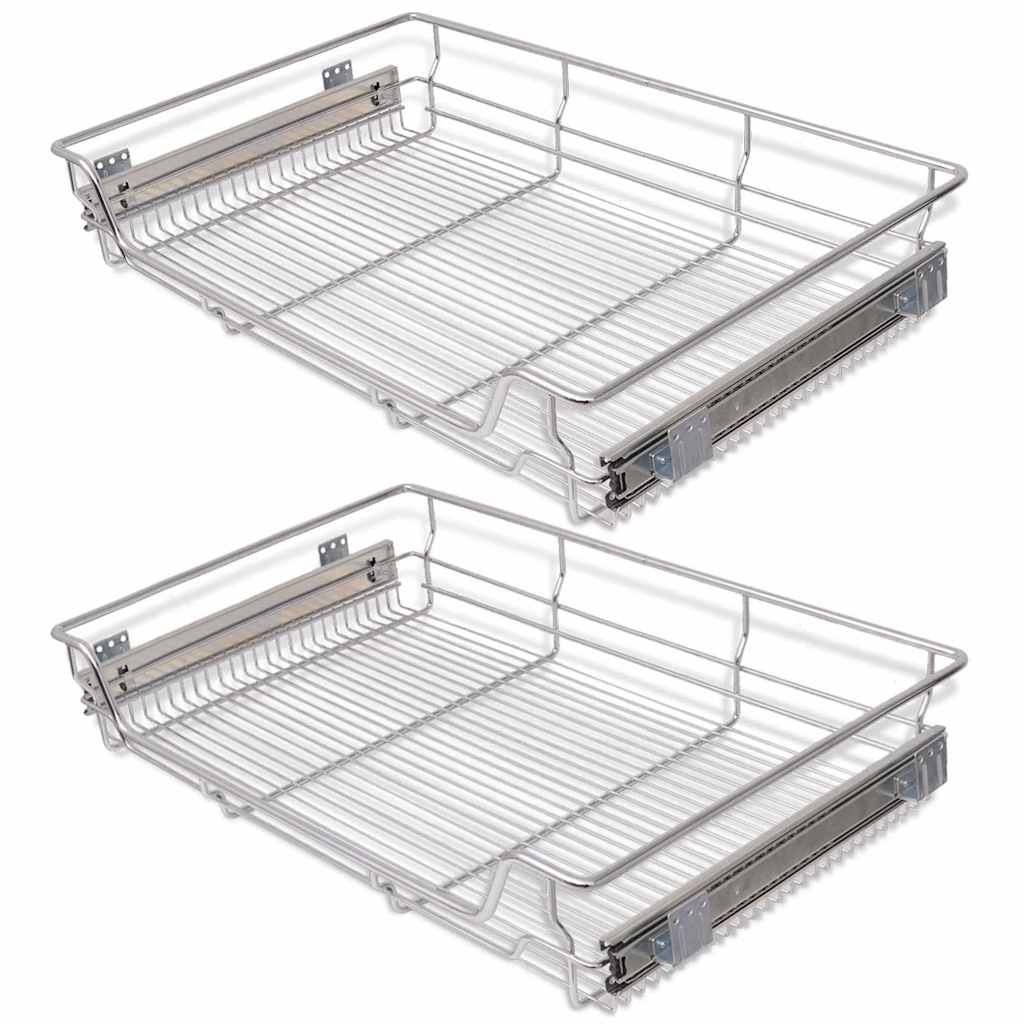 Built in Basket Drawer Slides 2 pcs Silver 800 mm