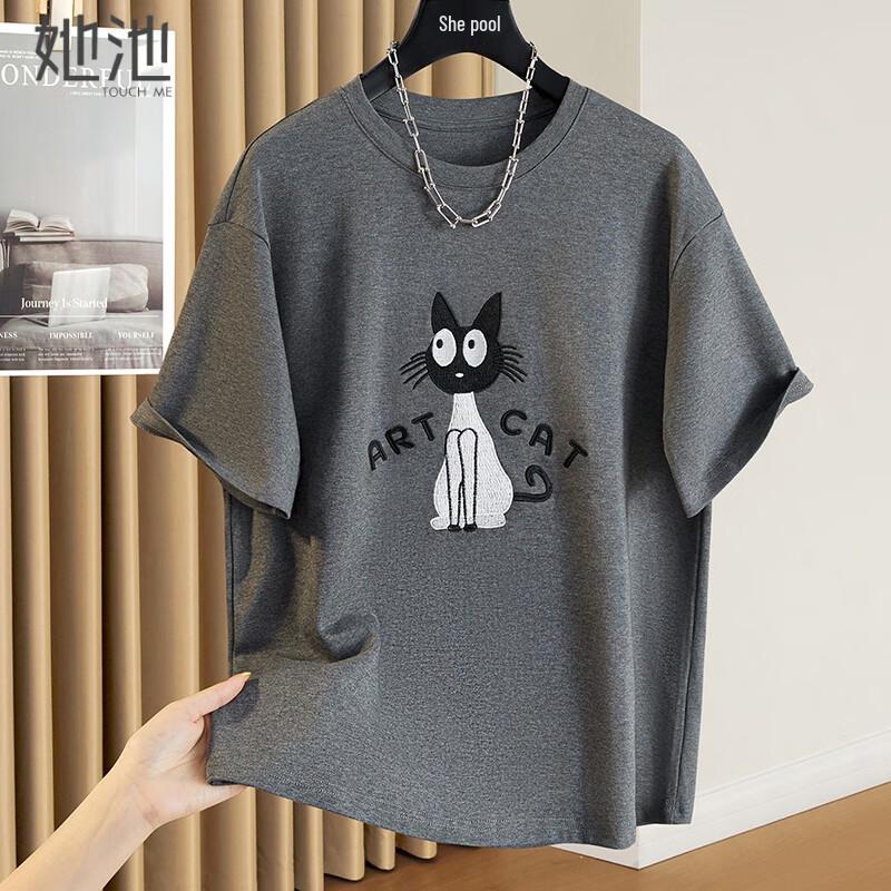Tachi Women s Cartoon Embroidery T-Shirt L