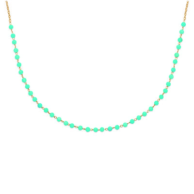 [R5822] - Gold Plated Necklace 'Mineralia' Turquoise Gold (quartzite) - 45cm 3mm