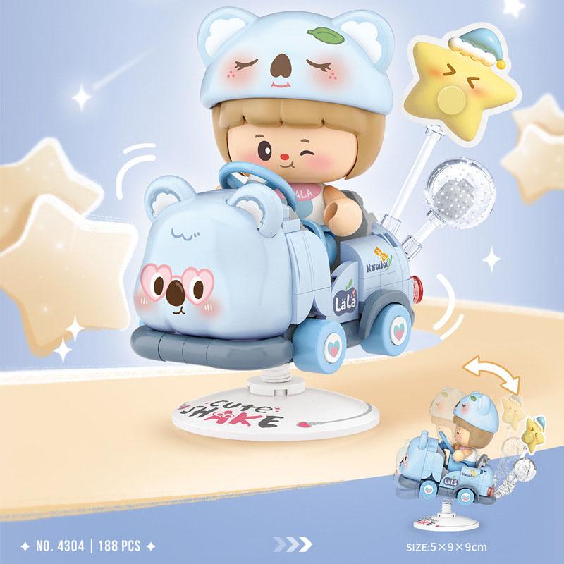 Idea Cute Shake Cartoon Animal Small Kiddie Ride Mini Block Game Desktop Ornament Building Brick Figures Toys For Kids Gifts