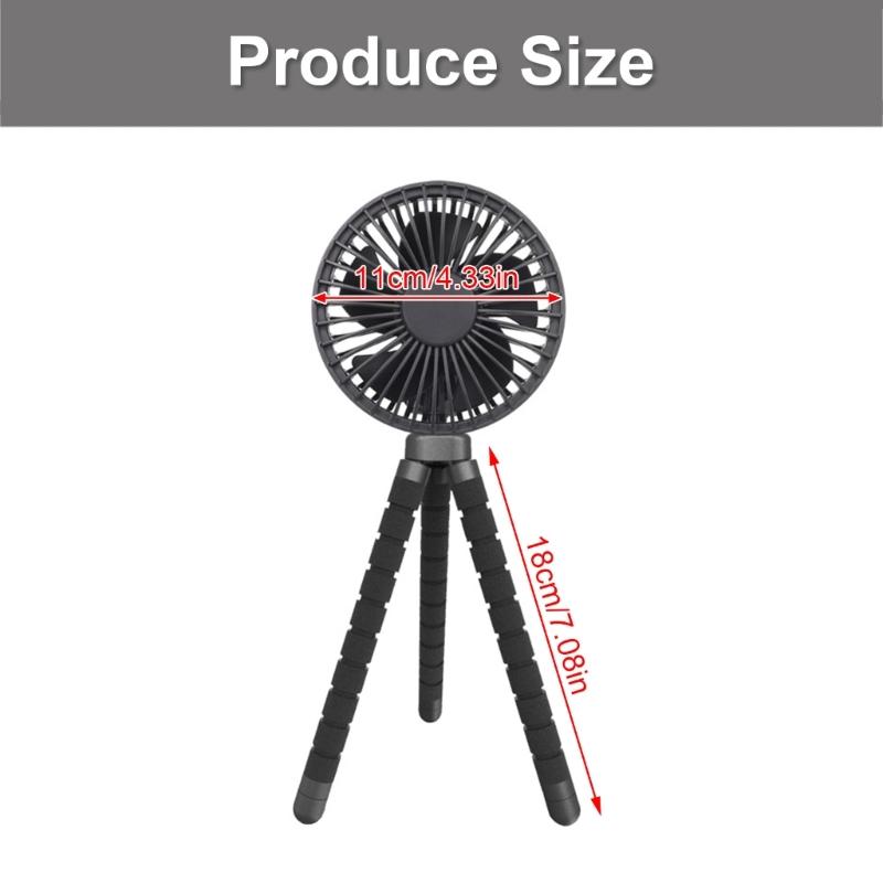 Flexible Octopuses Clamp Fan Rechargeable Portable Cooling Fan Baby Strollers Fan 3 Speeds for Baby Carriages Outdoor