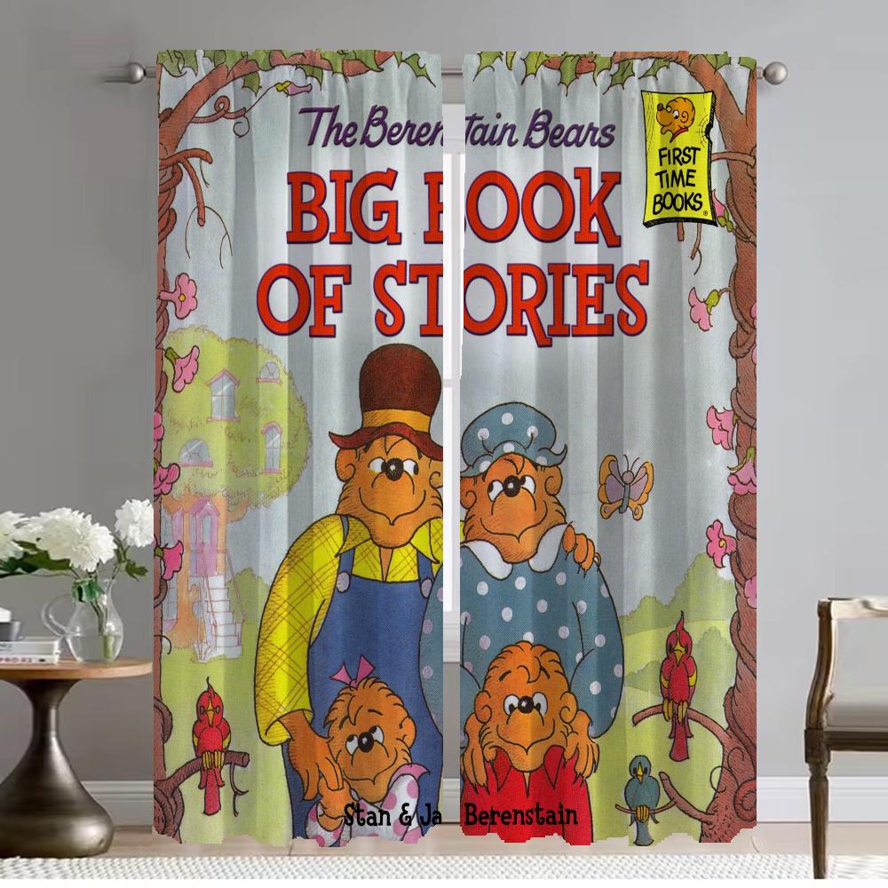 

Berenstain Bears Оконная штора для комнаты 2-панельные затемняющие шторы Тюль для спальни Перегородка Хэллоуин Украшение для ребенка W50xH70cmx2pcs-CL