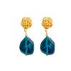 Korean Rose Teardrop Earrings: Green Crystal In French Retro Style for Women