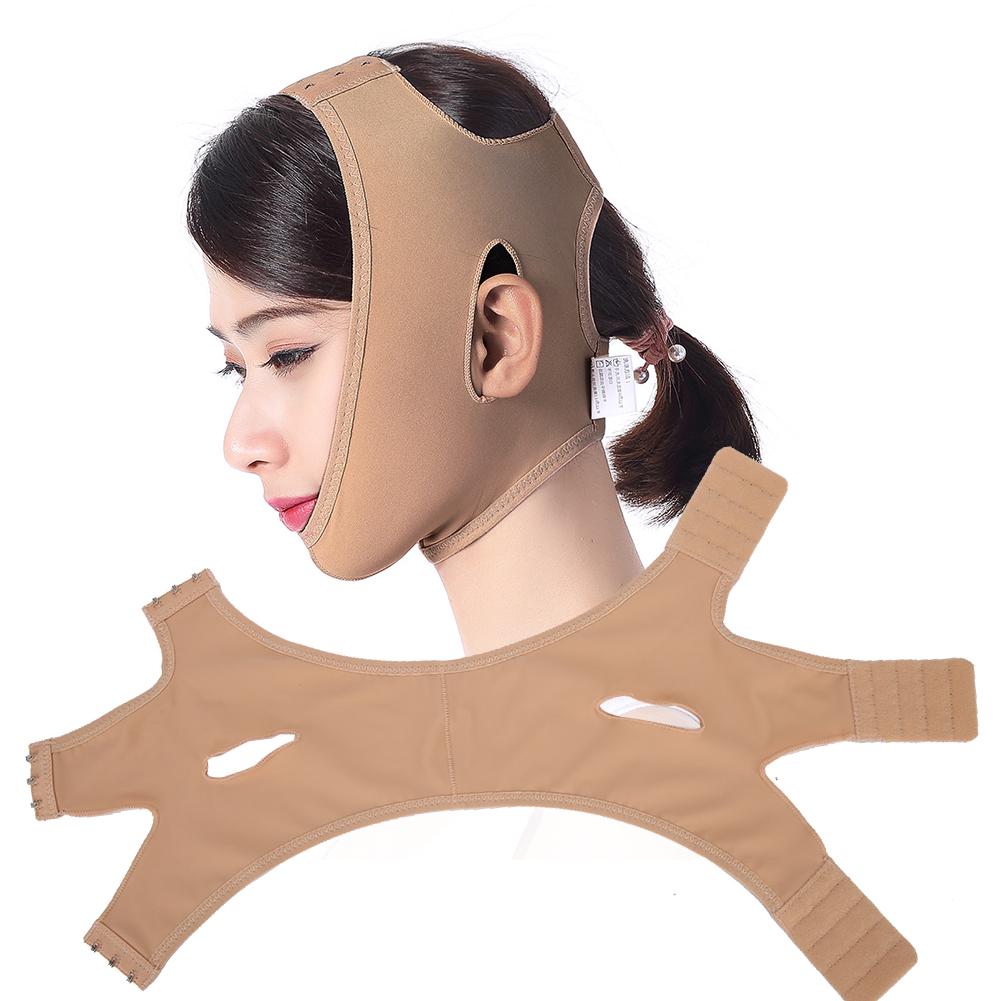 Facial Slimming Mask Bandage V Shape Face Tighten Lifting Anti Wrinkle Belt Skin Color(XS M )