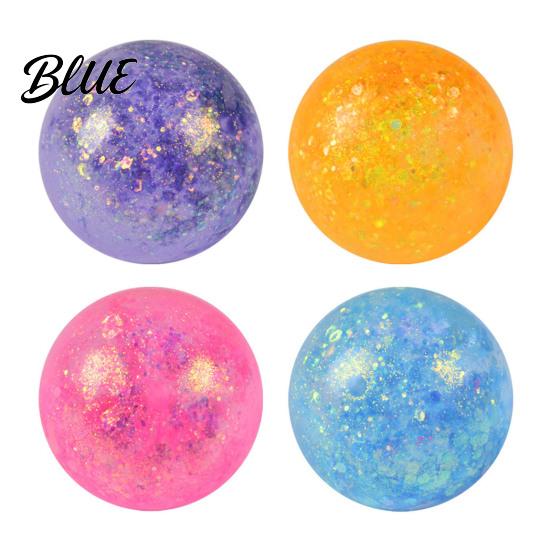 Slow Rebound Stress Ball 1/4Pcs Glitter Relief Toy Transparent Multicolor Squeeze Sugar Portable Travel Home Office Anxiety Relieving Fidget