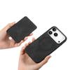 For iPhone 17 Pro Case Ring Kickstand Leather + TPU + PC Phone Cover Detachable Card Holder