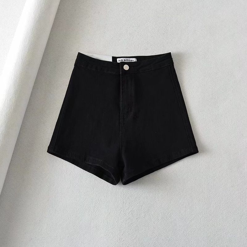 

Fashion High Waist Denim Hot Pants Women s Summer Tight Big Elastic Hip Super Short Shorts Tide Sexy Sexy Slim Looking A- Line Black L