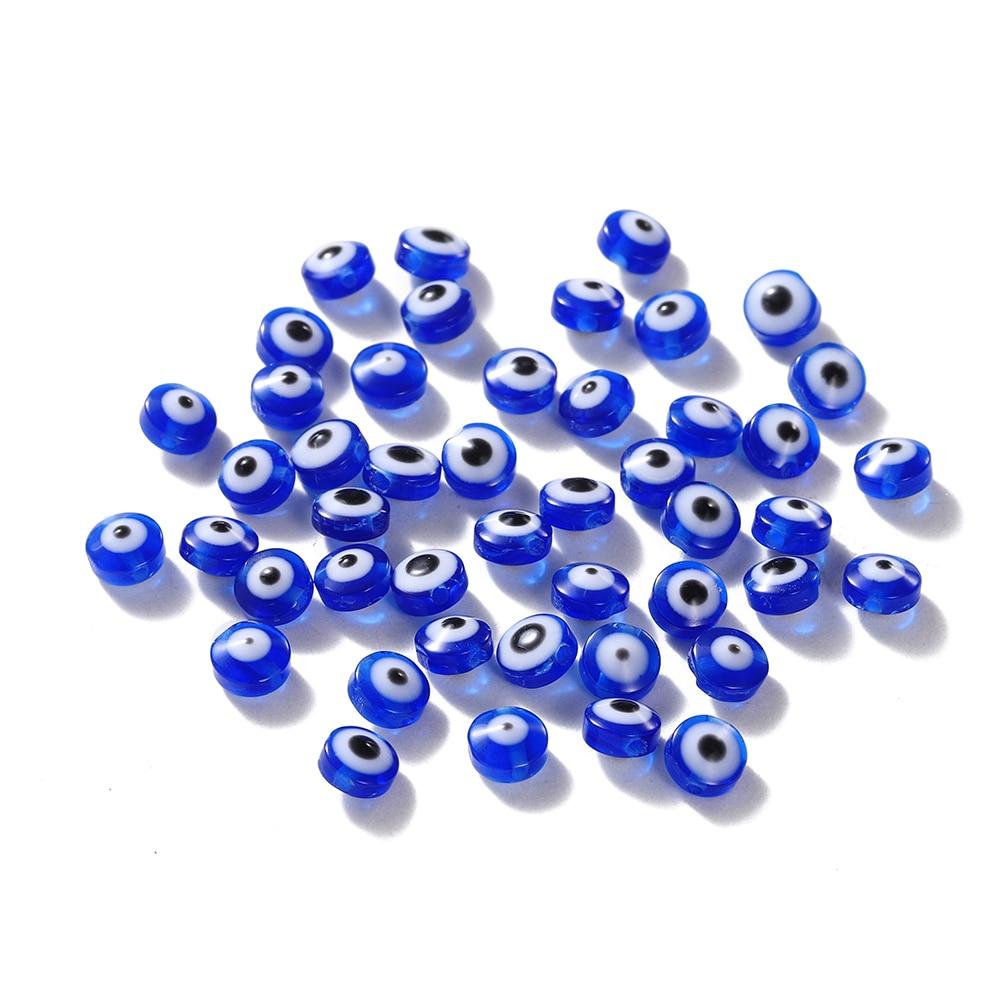 

50 шт./лот 6 мм овальні намистини Evil Eye Remol Spacer Beads Ювелірні вироби для DIY намисто сережки браслети ювелірні вироби