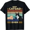 Best Cat Dad Ever Vintage Retro Cat Gifts Men Fathers Day T-Shirt