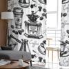 Vintage Coffee Sheer Curtains for Living Room Transparent Tulle Window Treatments Bedroom Kitchen Home Decor Veil Drapes