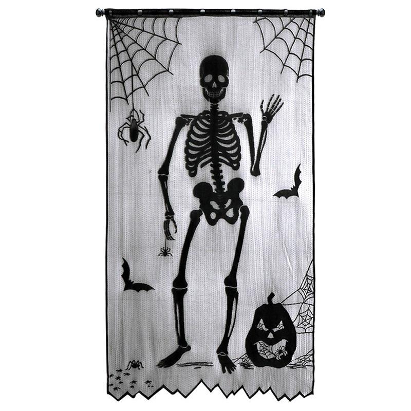 Halloween Lace Table Runner Black Spider Web Tablecloth Fireplace Cover Mantel Halloween Decor Door Curtain Home Party Props