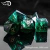 7-Piece DND Dice Set Translucent Green Crystal RPG Table Games Burst Frosted Finish