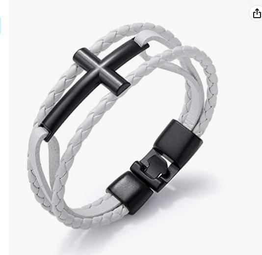 

European and American Cowhide Woven Cross Bracelet, Fashion Trend T Buckle Strap 2026 Resizable