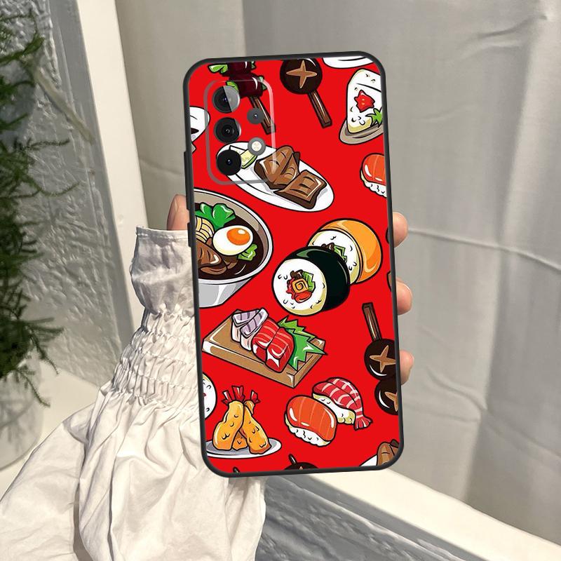 Japanese Sushi Food Case For Samsung Galaxy A56 A36 A16 A06 A54 A34 A14 A13 A53 A12 A22 A32 A52 A35 A15 A55 A17