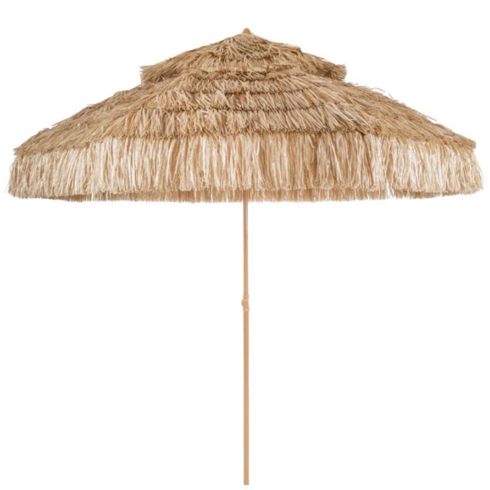 9FT Pool Patio Beach Umbrella Hawaiian Beach Straw Umbrella with 8 Ribs Uv Protection Thatched Beach Umbrella for Restaurant