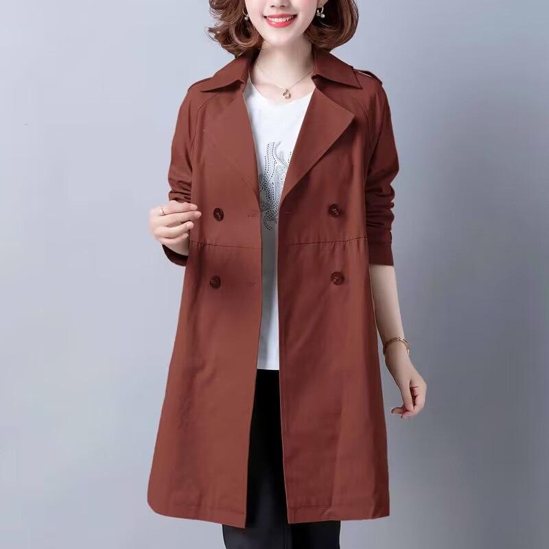 Spring and Autumn Medium and Long Trench Coat Women's Autumn Clothing New Korean Version Loose Temperament Coat Autumn Fashion Women's Clothing