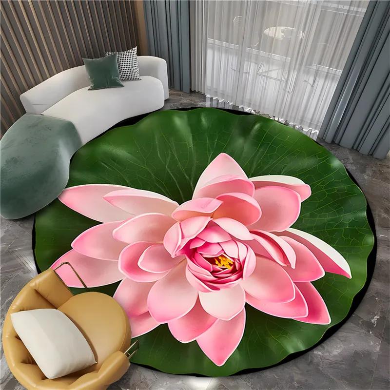 Yin Yang Divine Dragon Pattern Round Rugs Game Rome Gamer Gift Door Floor Mat Living Room Bedroom Fashion Gaming Carpet  Decor