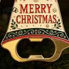 Retro Holiday Home Decor Christmas Bell Bottle Opener Heavy Duty Beer Cap Remover Magnetic Bar Tool Accessory Refrigerator Magnet Metal Opener for