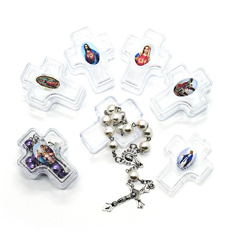 Durable Plastic Rosary Box With Unique Random Image For Baptism And Wedding Gifts