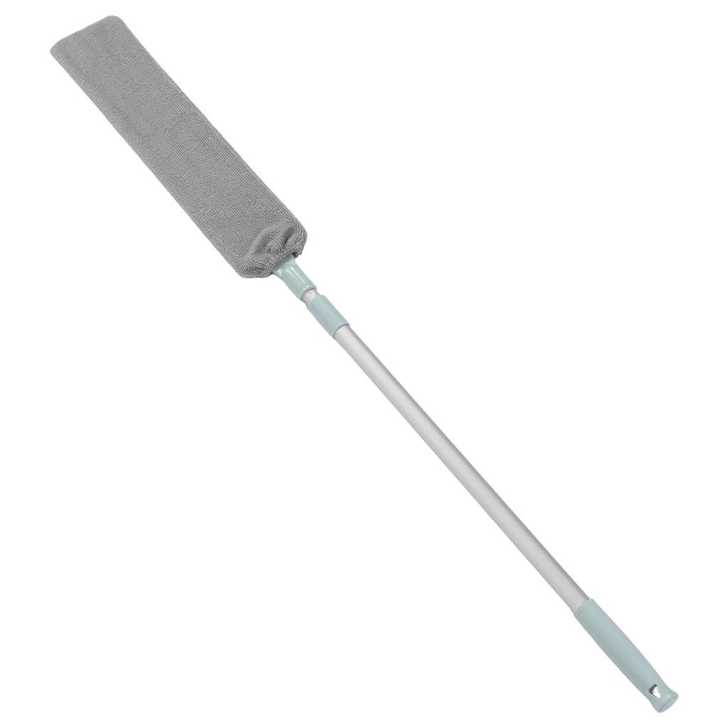 Dust Brush Aluminum Rod Long Handle 55in Extendable Elastic Opening Washable Long Flat Outline Microfiber Hand Duster
