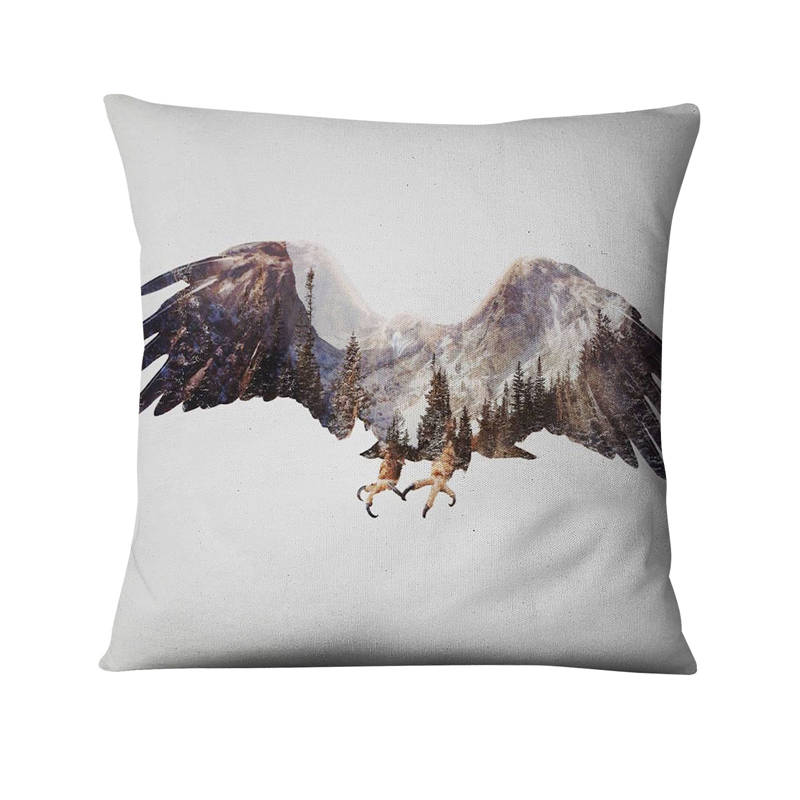Scandinavian Cushion Decorative Pillow Throw  Winter Animal Digital Print Case