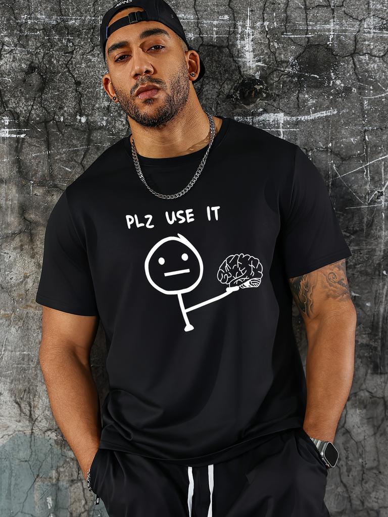 Humorvolles Gehirn Grafik T-Shirt - "Bitte benutzen Sie es" Lustiger Aufdruck