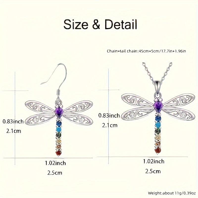 Versatile European & American Dragonfly Earrings and Necklace Set