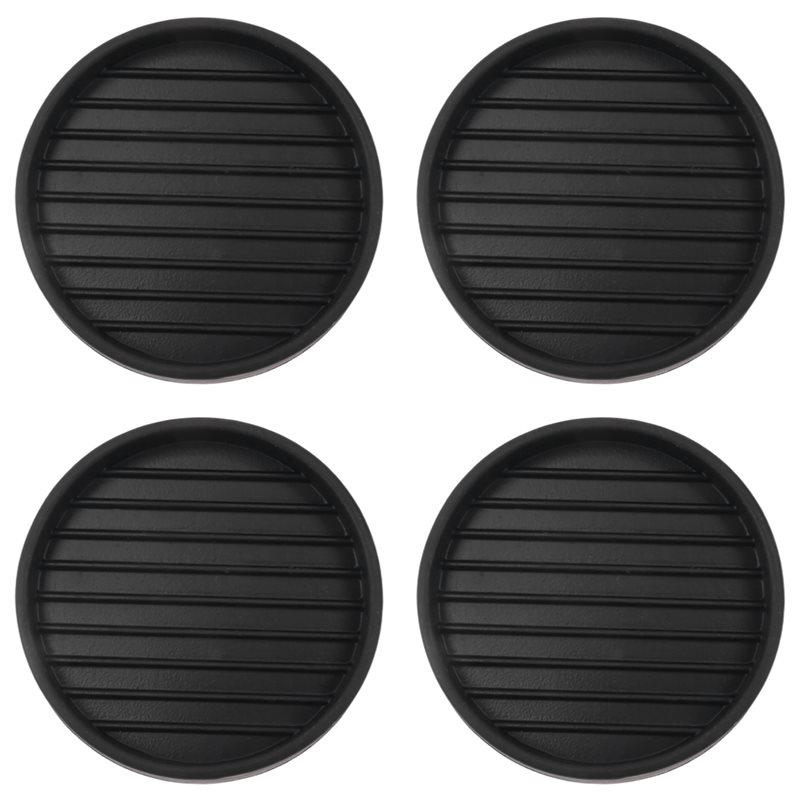 ABMH-4Pcs Round Rubber Furniture Caster Cups, Anti-Sliding Furniture Pads Bed Stopper Floor Protectors