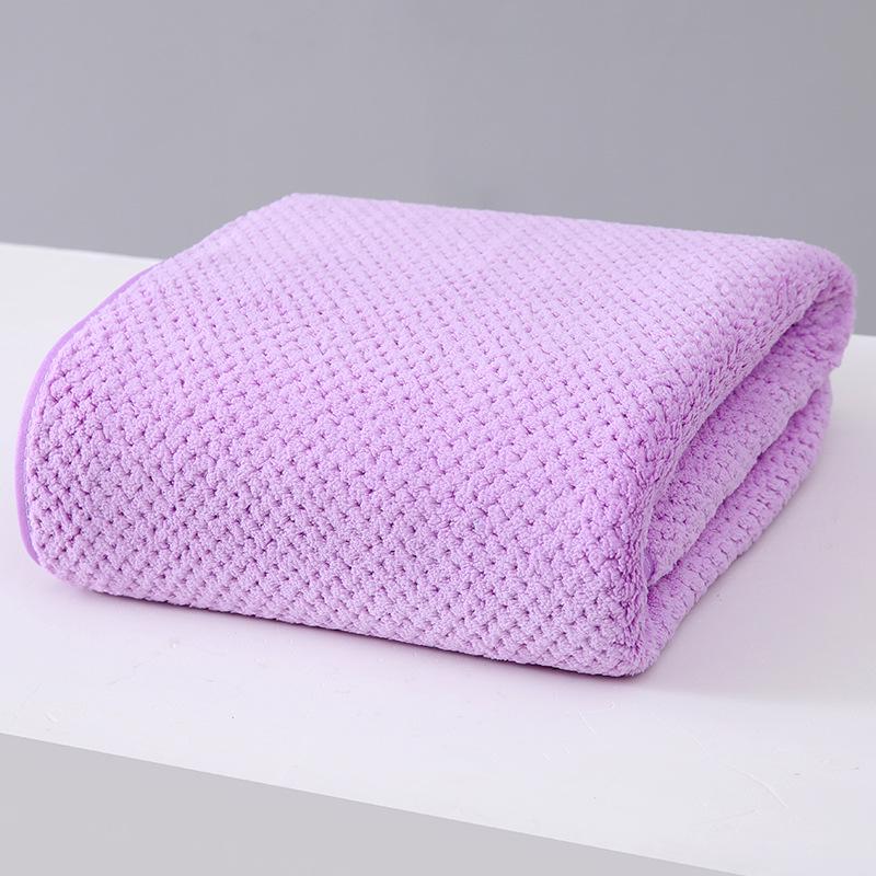 Extra Large Solid Color Coral Fleece Waffle Bath Towel Set with Thick Edges