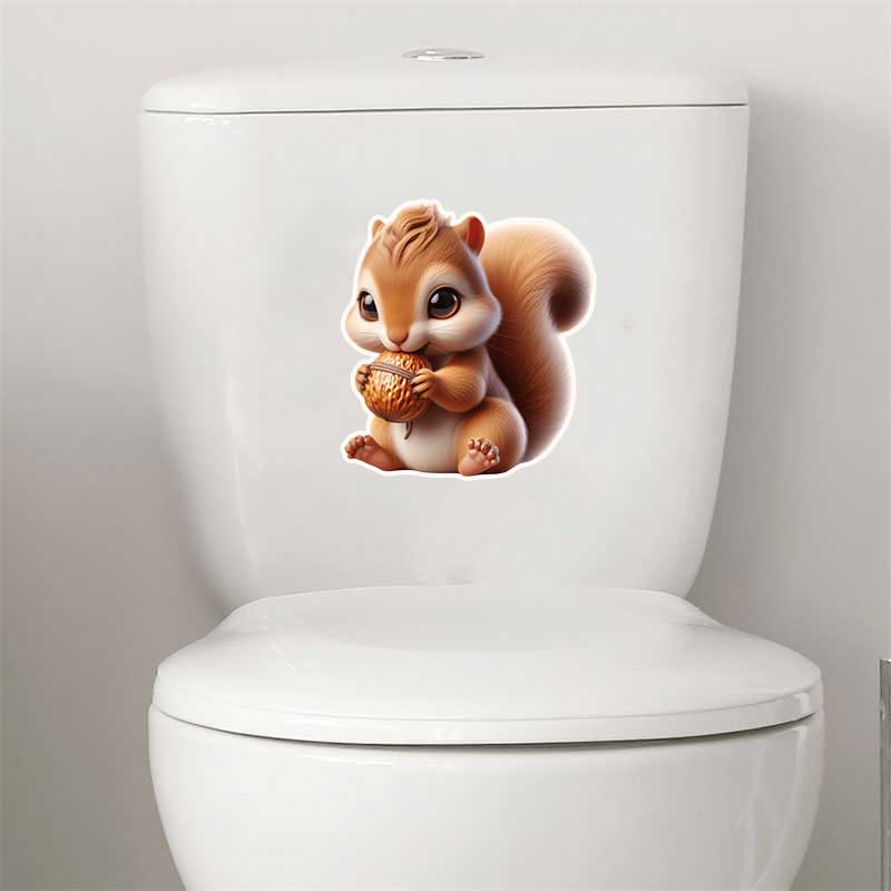 Cute little squirrel pattern sticker car motorcycle rear window bumper bedroom children's room wall self-adhesive waterproof sti HE135