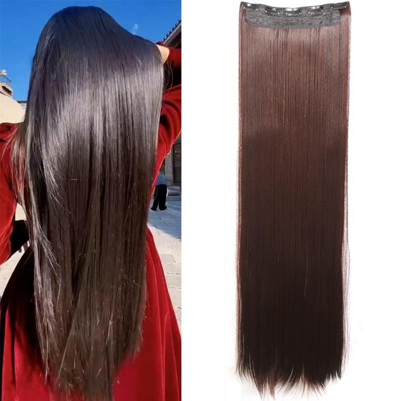 

LUPU 100СМ Длинные Прямые Накладные Волосы на 5 Заколках Термостойкие Синтетические Шиньоны Черные Коричневые Натуральные Искусственные Волосы для Женщин 100CM