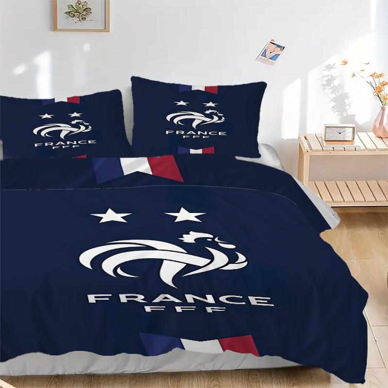 3Pcs France Football Team Crest Bedding Sets For All Sizes New 3D Printed Bed Cover Comforter Duvet Cover Pillowcase Bedroom Decoration