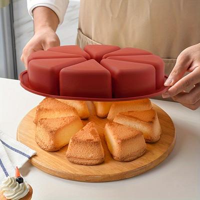 1 pièce Set de Moules à Gâteau Triangulaires en Silicone - Convient pour Plats de Cuisson Antiadhésifs à 8 Cavités pour Brownies, Crêpes, Cupcakes, Etc