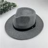 New European and American women's autumn and winter woolen top hat big eaves jazz men's peach heart top black felt hat