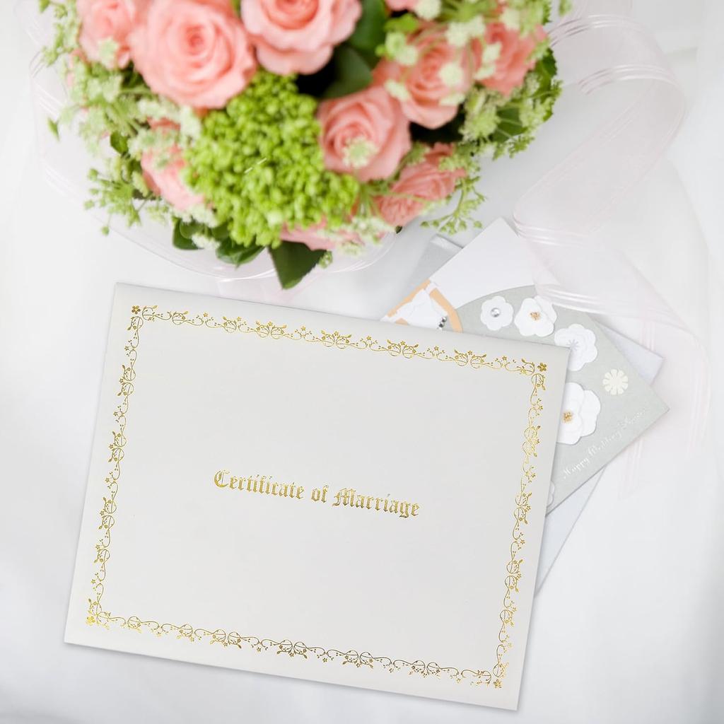GraduationMall Certificate of Marriage 8.5"x 11" Diploma Cover Imprinted Padded Diploma Holder White