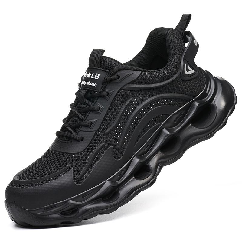 Steel Toe Breathable Fly-Knit Safety Shoes: Lightweight, Anti-Smash & Anti-Puncture with Convenient Rotary Fastening