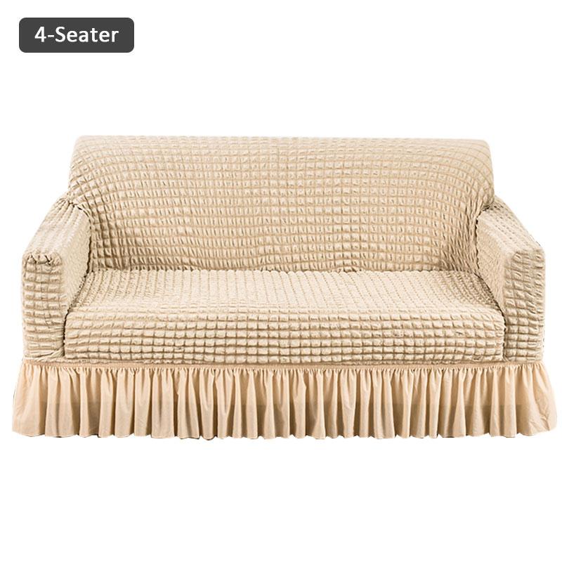 1Pc Seersucker Sofa Covers Living Room Solid Color Stretch Sofa Slipcover Thick Anti-Dirty Home Cushion Cover Home Decorative