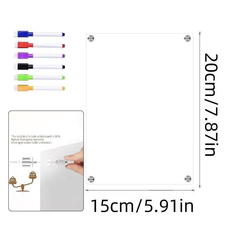 1Pcs Magnetic Transparent Acrylic Week Plan Message Board Scratchable Magnetic Refrigerator Sticker