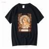 Alphonse Mucha Zodiaque La Plume T Shirt Art Nouveau Aesthetic Clothes History Indie Famous Artist Vintage Washed Slightly