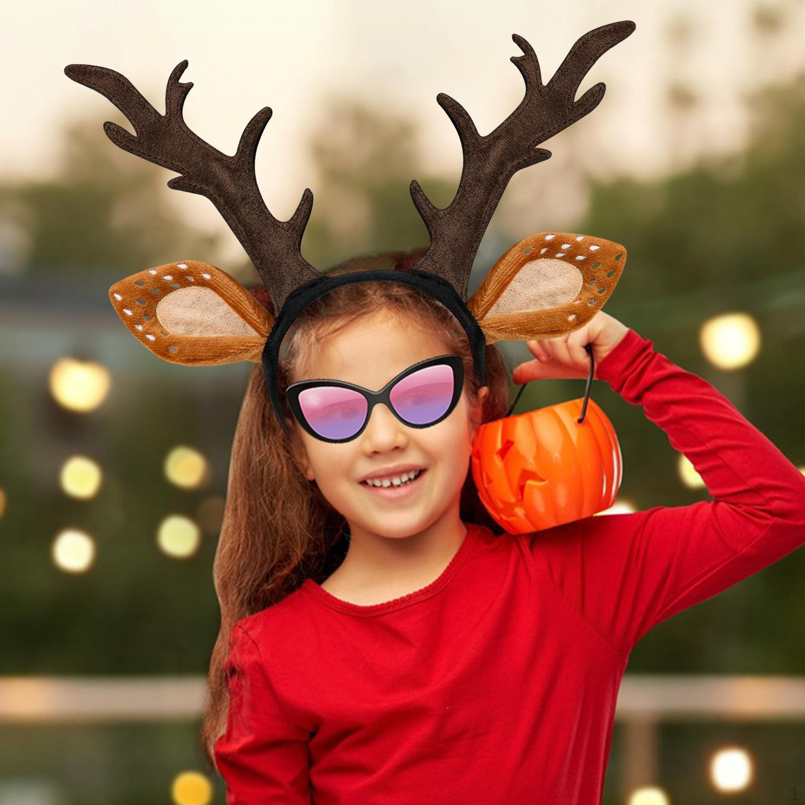 

Ободок с оленьими рогами Декор Обруч для волос Хэллоуин Рождественский костюм для маскарада