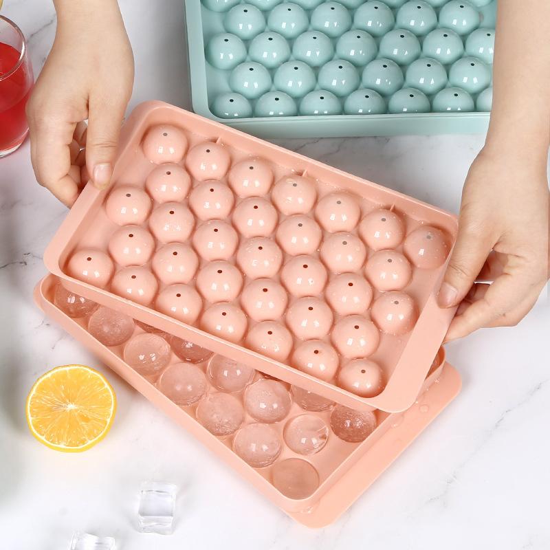 Home Creative 33 Compartments Ice Making Ball Shape Homemade Ice Compartment Moulds