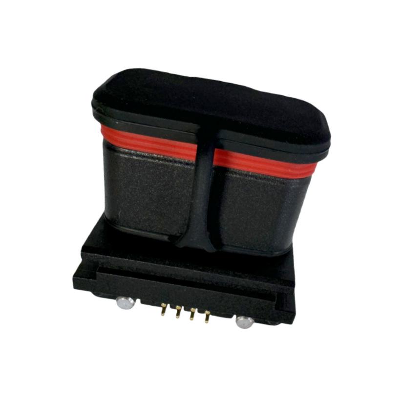 DC Hybrid 2+8P Board-Mount Female Connector, Power+Signal, PCB Solder, Black Multicore Socket