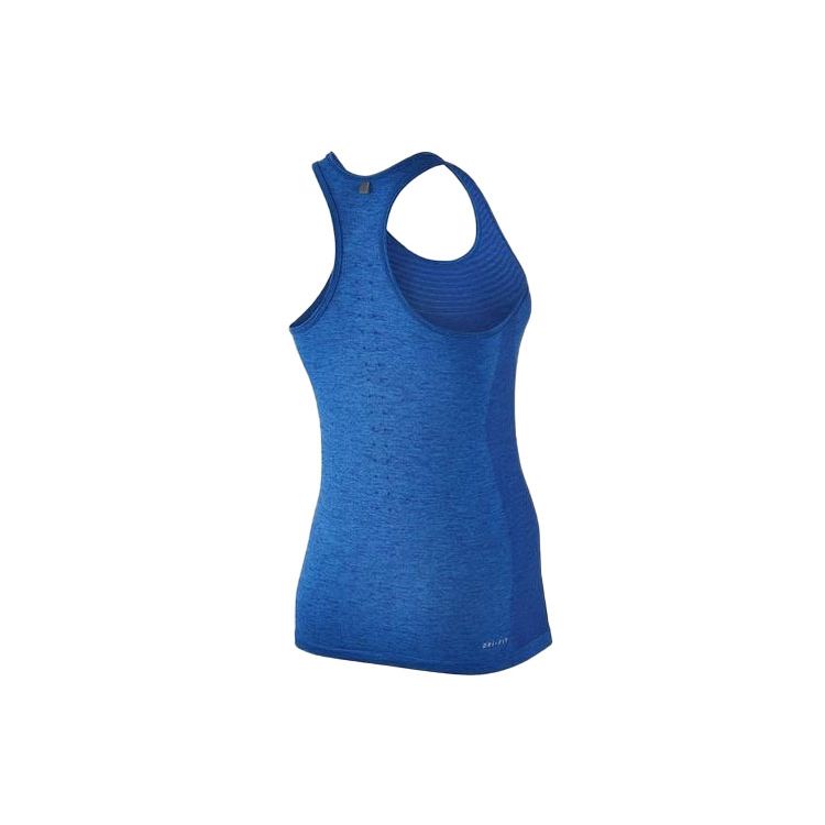 Nike Dri-Fit Knit Solid Logo Running Vest Women Tops Blue 718568-459