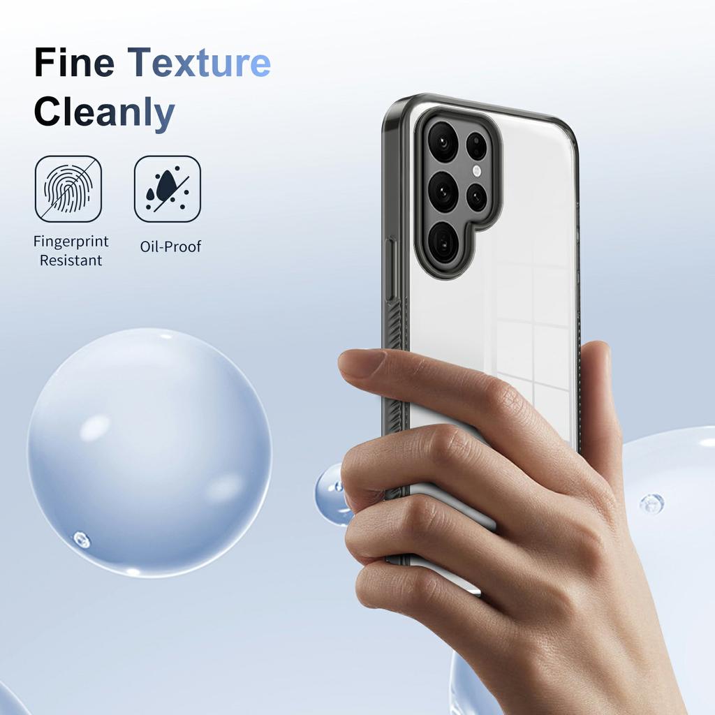 For Samsung Galaxy S22 Ultra 5G Clear Phone Case TPU PC Anti-slip Drop-proof Back Cover