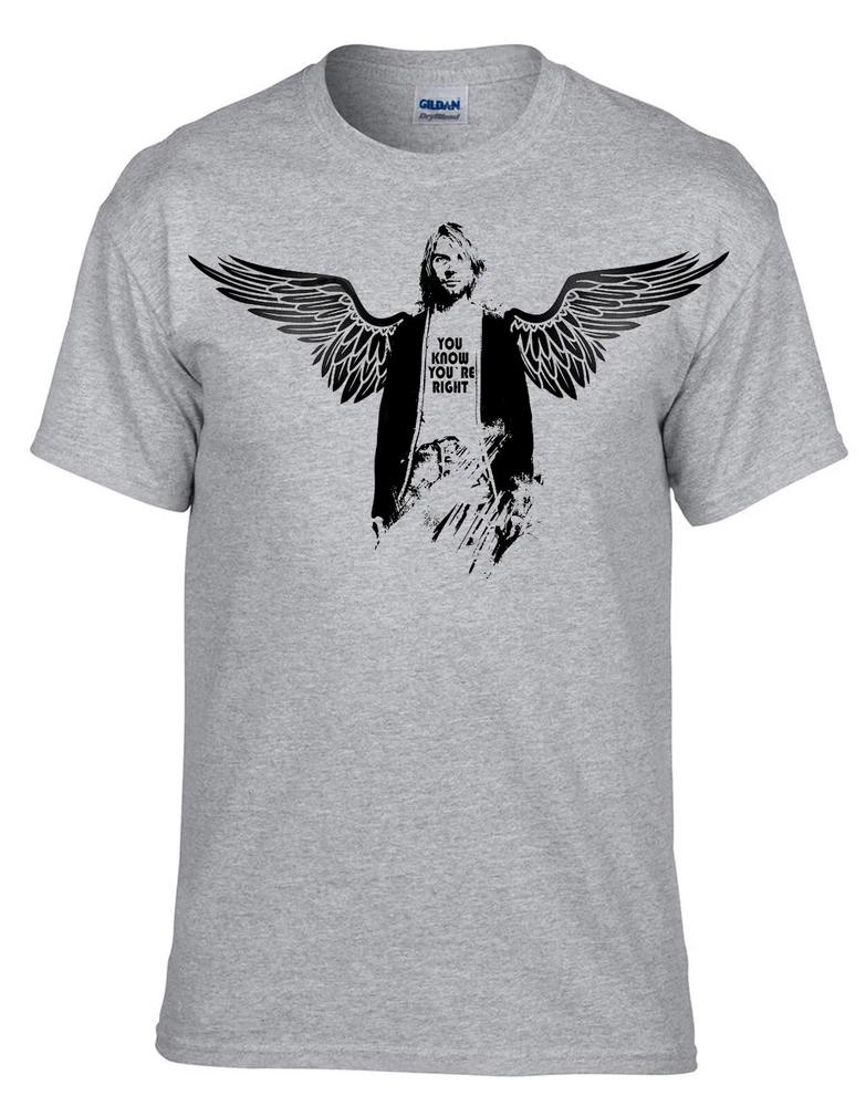 Kurt Cobain Nirvana Rock Band Rock Music Grey Kids TShirt 541grKids S