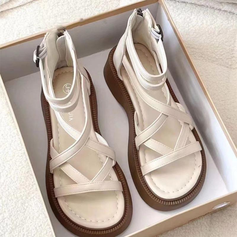 Mode Sommer Damen Sandalen Stilvolle Designer Plateau Römerschuhe Atmungsaktiv Bequem Strand Sandalen Sandalias De Mujer Verano 2025