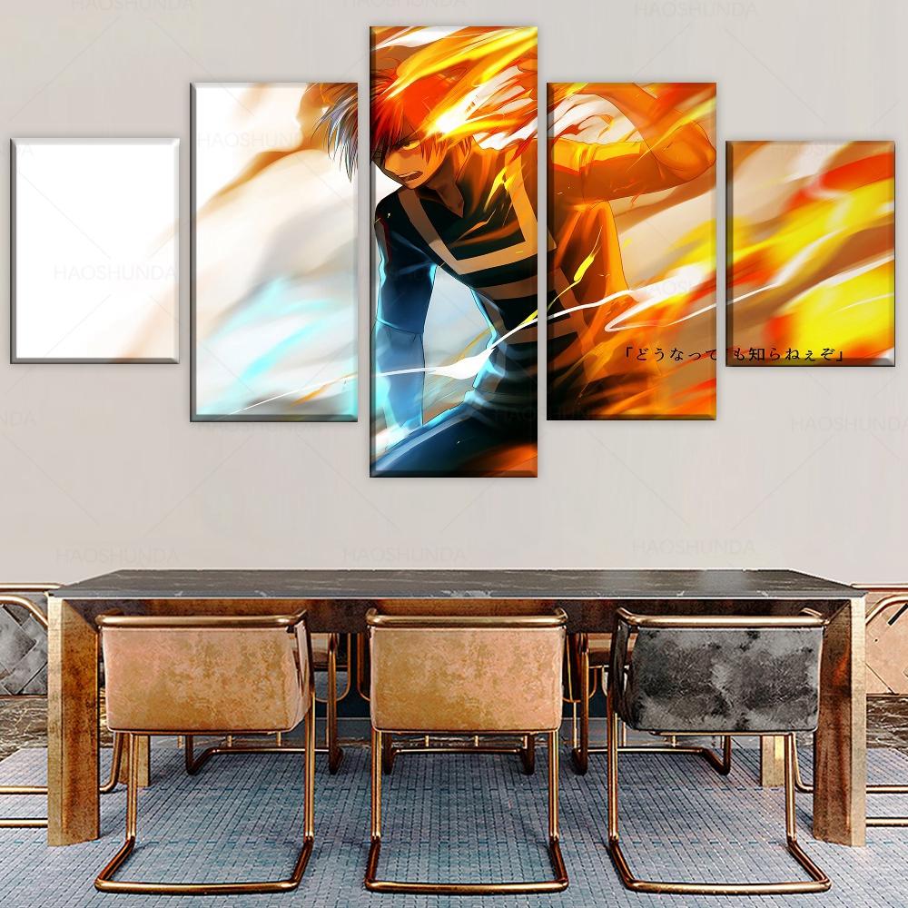 

Холст HD с принтом 5 шт. аниме «My Hero Academia Shouto Todoroki», настенная живопись, современное украшение для дома, гостиной 20x35cm*2 20x45cm*2 20x55cm*1