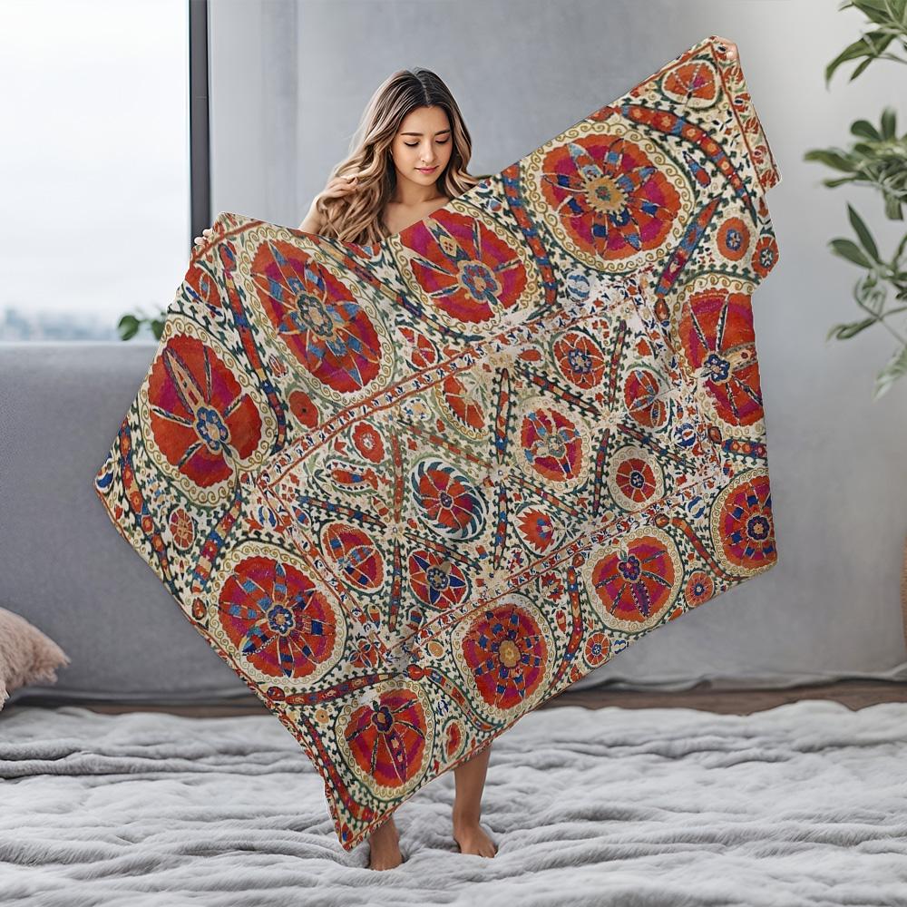 Turkish Vintage Handmade Traditional Ethnic Kilim Rug Carpet Boho Wall Decor Cushion Cover Throw Blanket